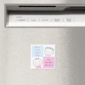 Twin Boy Girl Blue Rose Baby Magnet (In Situ (Lave-vaisselle))