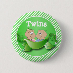 Twin Boy & Girl   Thema Baby shower Ronde Button 5,7 Cm