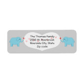 Twin Boy Olifanten Retourlabel Etiket (Voorkant)