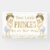 Twin Boy Prince Baby shower Spandoek (Horizontaal)