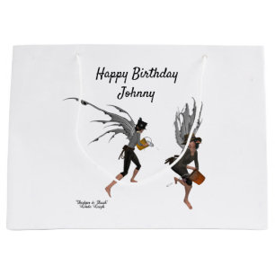 Twin Boy Rain Faeries Gift Bag Groot Cadeauzakje