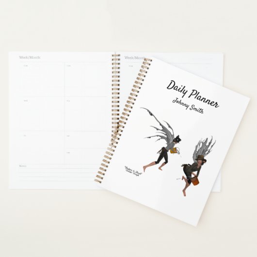 Twin Boy Rain Féeries Daily Planner (Devant avec enveloppe)