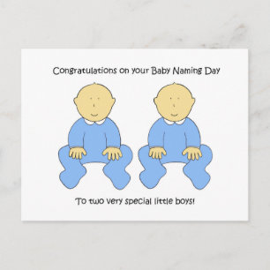 Twin Boys Baby Naming Day Gefeliciteerd. Briefkaart