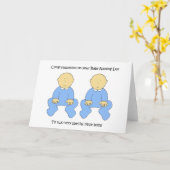 Twin Boys Baby Naming Day Gefeliciteerd. Kaart (Gele Bloem)