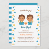 Twin Boys Baby shower 2 Kaart (Voorkant / Achterkant)