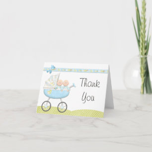 Twin Boys Baby shower bedankkaart