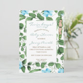 Twin Boys baby shower deux pois dans un invitation (Debout devant)