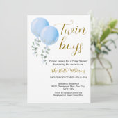 Twin Boys Baby shower Editable Invitation (Debout devant)