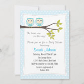 Twin Boys Baby shower Invitation Bleu (Devant)