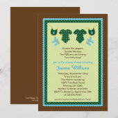 Twin Boys Baby shower Invitation Kaart (Voorkant / Achterkant)