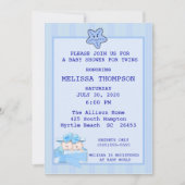 Twin Boys Baby shower Invitation Kaart (Voorkant)