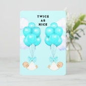 Twin Boys Baby Shower Invitations (Debout devant)