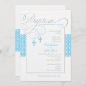 Twin Boys Baptism Invitation Kaart (Voorkant / Achterkant)