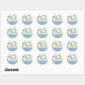 Twin Boys Blue Peas Dans Un Sticker Baby shower Po (Feuille)