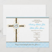 Twin Boys Christening/Baptism Uitnodiging (Voorkant / Achterkant)