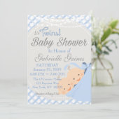 Twin Boys Country Charm Baby shower Invitation (Debout devant)