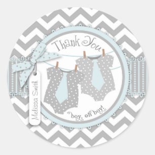 Twin Boys Cravate Chevron Imprimer Merci Étiquette