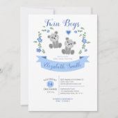 Twin Boys Cute beer babydouche Kaart (Voorkant)