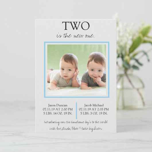 Twin Boys Faire-part de naissance (Debout devant)