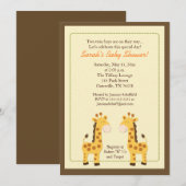 Twin Boys Giraffe 5x7 Baby shower Invitation (Devant / Derrière)