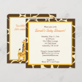Twin Boys Giraffe Carré Baby shower Invitation (Devant / Derrière)