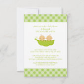 Twin Boys in a Pea Pod | Invitations de douche pou (Devant)