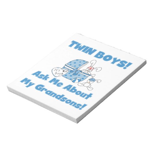 Twin Boys kleinzonen geschenken Notitieblok (Gedraaid)