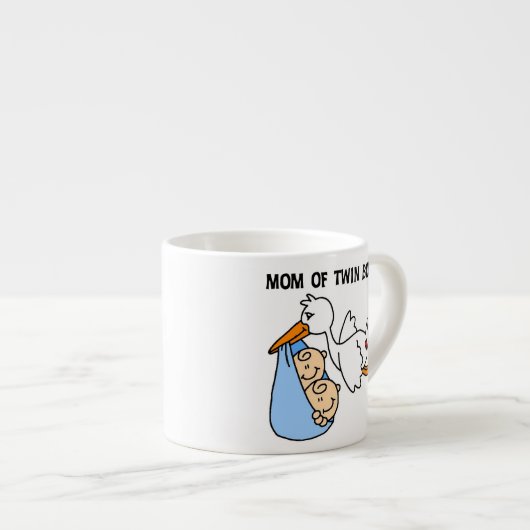 Twin Boys mam Stork-cadeautjes Espresso Kop (Voorkant rechts)