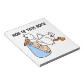 Twin Boys mam Stork-cadeautjes Notitieblok (Schuin)
