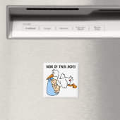 Twin Boys Mam Stork Tshirts en cadeautjes Magneet (Insitu (Vaatwasser))