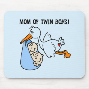 Twin Boys Mam Stork Tshirts en cadeautjes Muismat