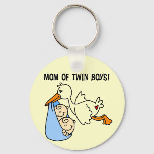 Twin Boys Mam Stork Tshirts en cadeautjes Sleutelhanger