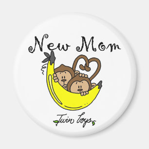 Twin Boys New Mam Tshirts en cadeaus Magneet