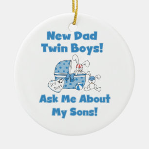 Twin Boys Nieuwe Papa Cadeaus Keramisch Ornament