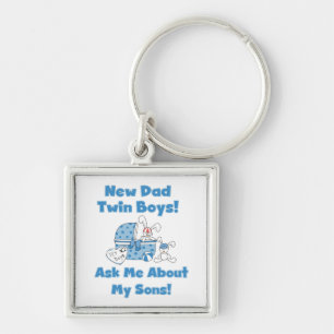 Twin Boys Nieuwe Papa Cadeaus Sleutelhanger