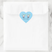 Twin Boys, Own Text, Blue, Custom Twin Babies Hart Sticker (Tas)