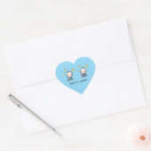 Twin Boys, Own Text, Blue, Custom Twin Babies Hart Sticker (Envelop)