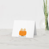 Twin Boys Pumpkin Bedankt Opmerking Kaart (Achterkant)