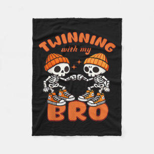 Twin Boys Twinning Halloween Beste Vriend Matching Fleece Deken