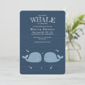 Twin Boys Whales Baby shower Invitation (Debout devant)