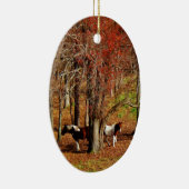 Twin Brown and White Horses Keramisch Ornament (Rechts)