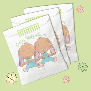 Twin Bunnies Spring Baby shower Favoriete Tassen Bedankzakje