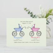 Twin Carriages Baby Faire-part de naissance (Debout devant)