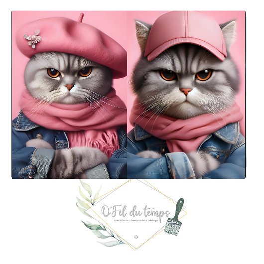 Twin Cat Trouble Makers pair Paper Tissuepapier