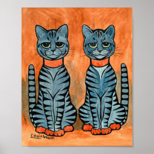 Twin Cats By Louis Wain Poster