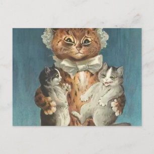 Twin Cats Louis Wain Briefkaart