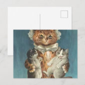 Twin Cats Louis Wain Briefkaart (Voorkant / Achterkant)