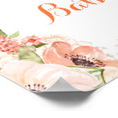 Twin Citrouille Floral Cute Baby shower Affiche de (Coin)