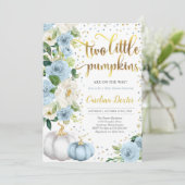 Twin Citrouille Invitation Baby shower Twin Boys F (Debout devant)