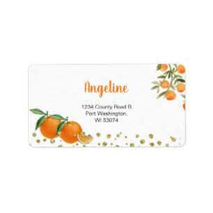 Twin Citrus Oranje modern adres Etiket